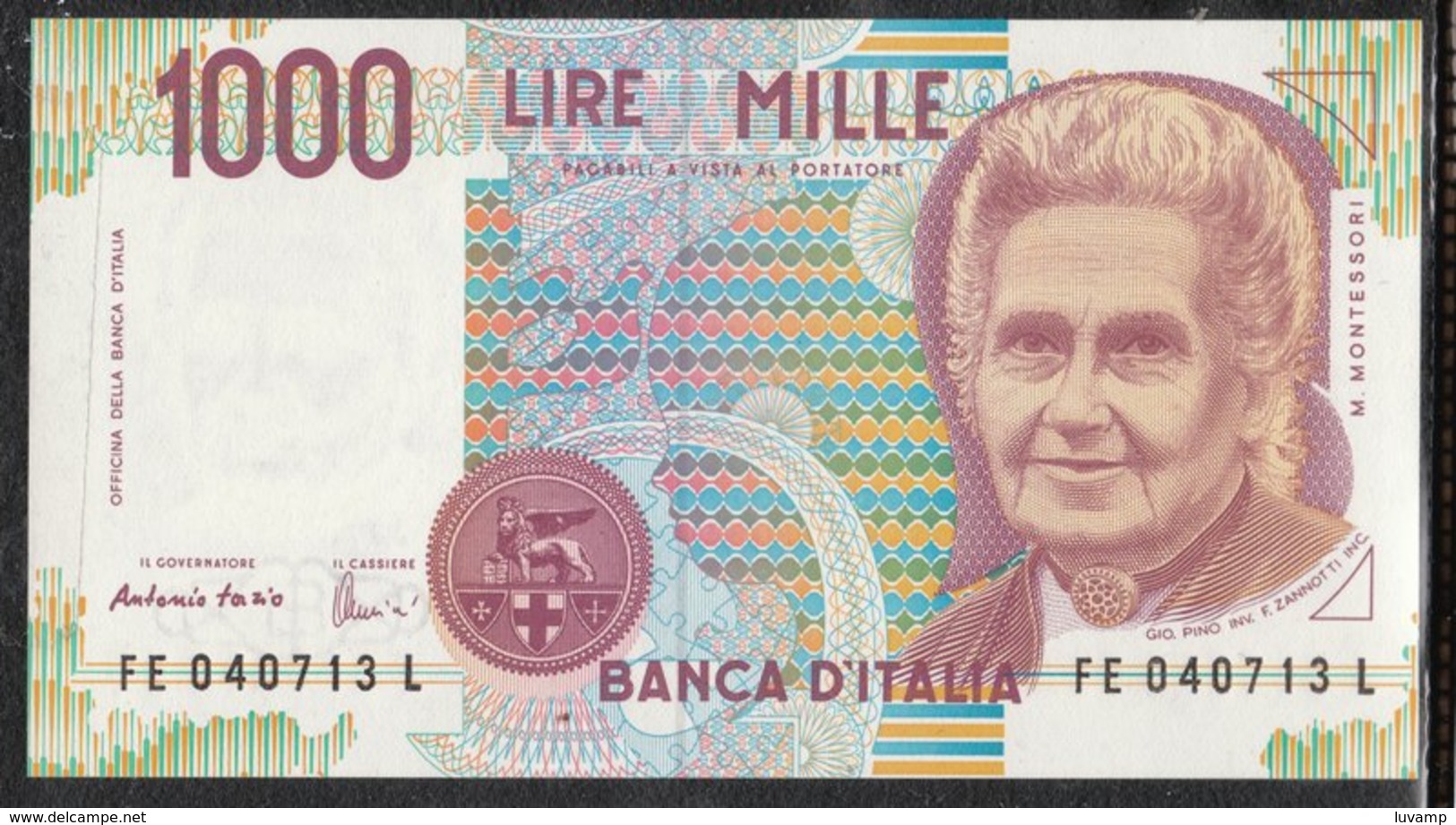 Banconata Da Lire 1000 -serie   GG   W -Montessori ( 131209)) - 1000 Lire