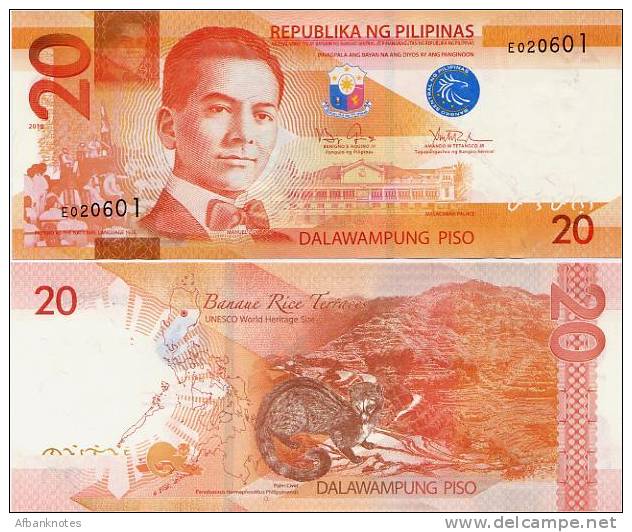 PHILIPPINES      20 Piso      P-206a      2010      UNC - Filippine