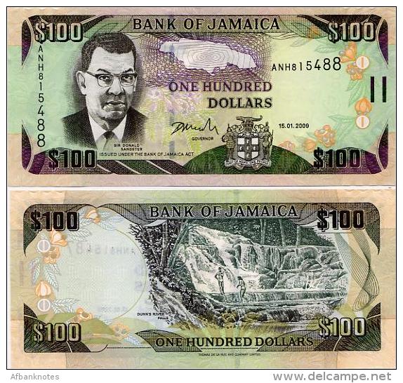 JAMAICA       100 Dollars       P-84d       15.1.2009       UNC - Jamaica