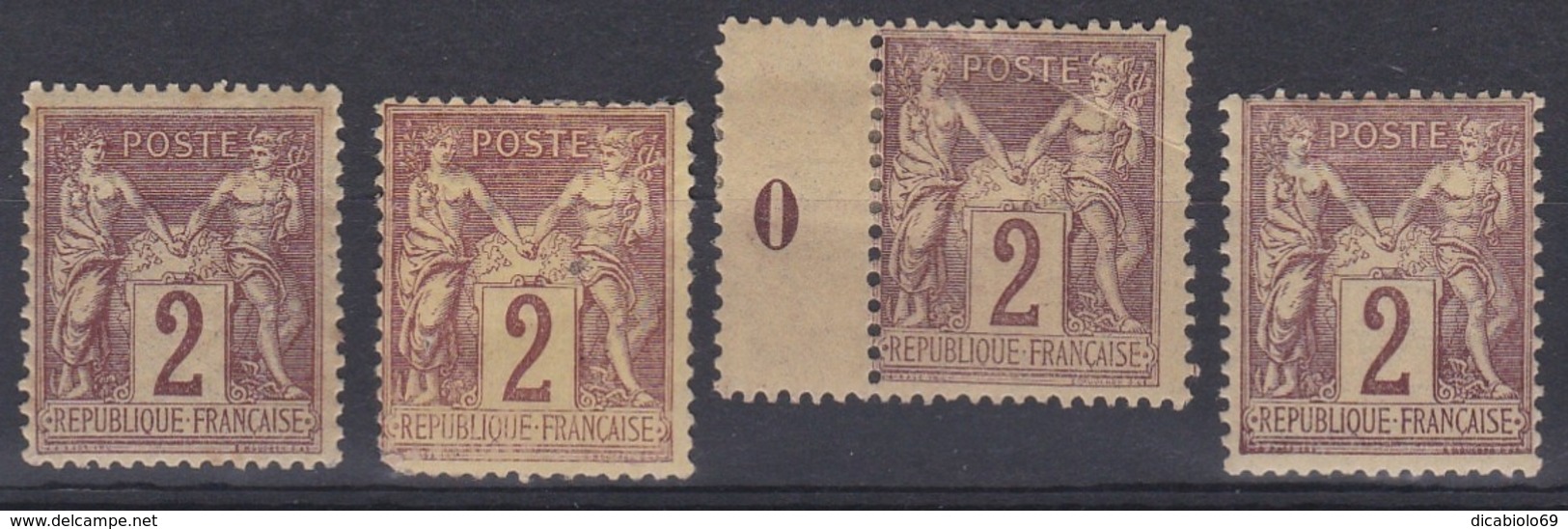 France 1877 - N°85* - Lot De 4 Timbres Sage - 1876-1898 Sage (Type II)