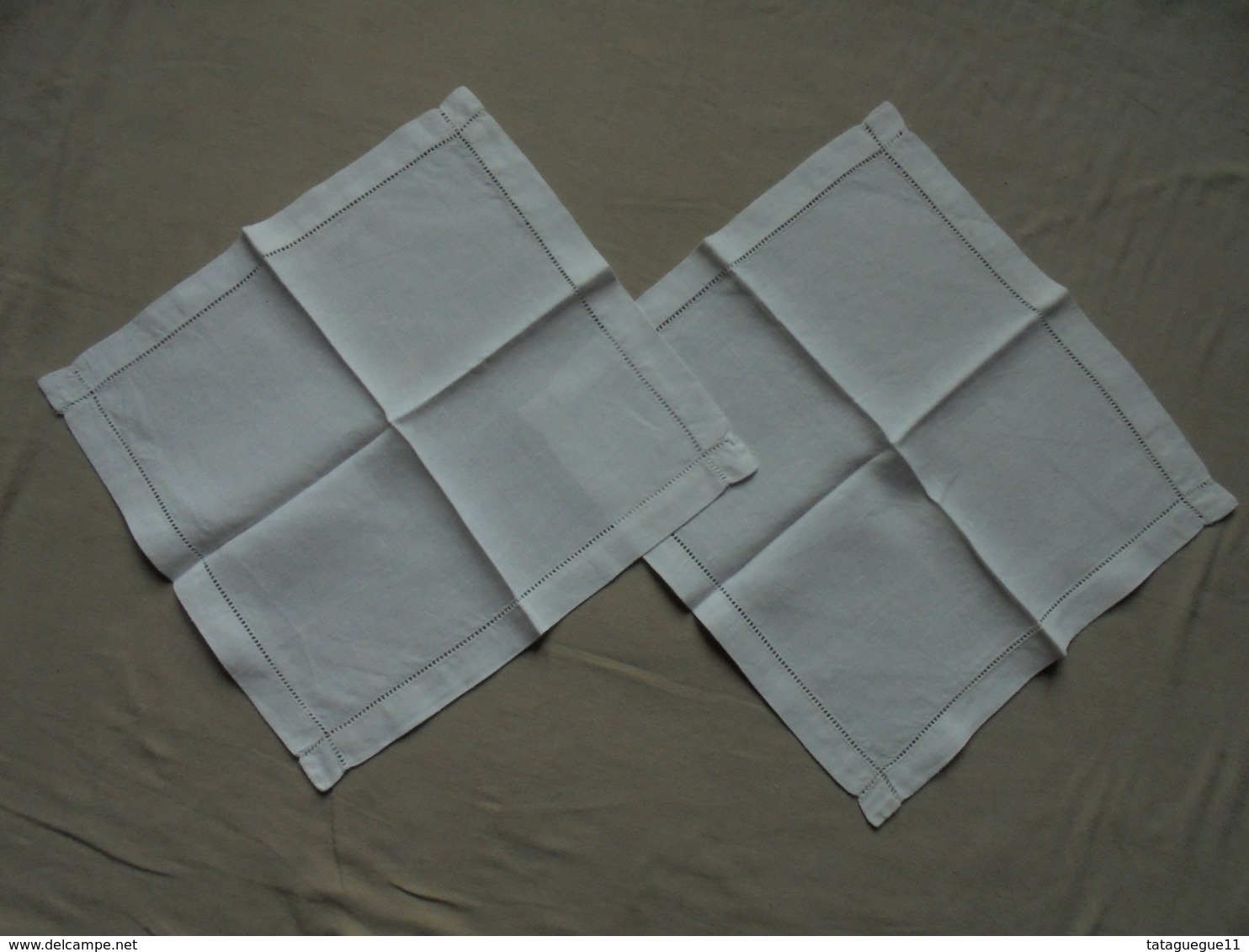 Ancien - 2 Mouchoirs En Coton Fabrication Artisanale - Handkerchiefs