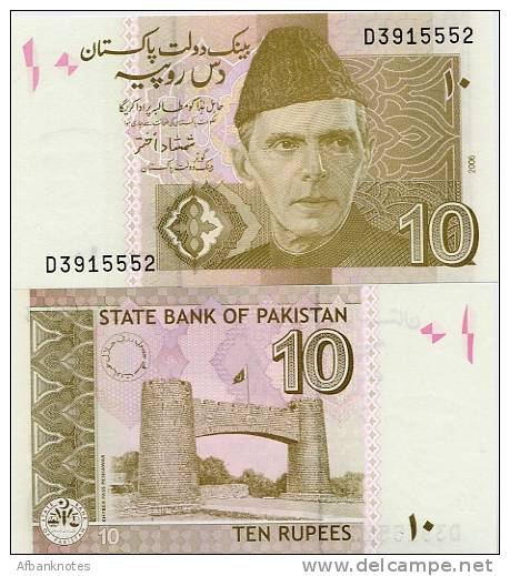 PAKISTAN       10 Rupees       P-45a       2006       UNC  [sign. Shamshad Akhtar] - Pakistan