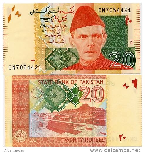 PAKISTAN        20 Rupees        P-55e         2011        UNC - Pakistan