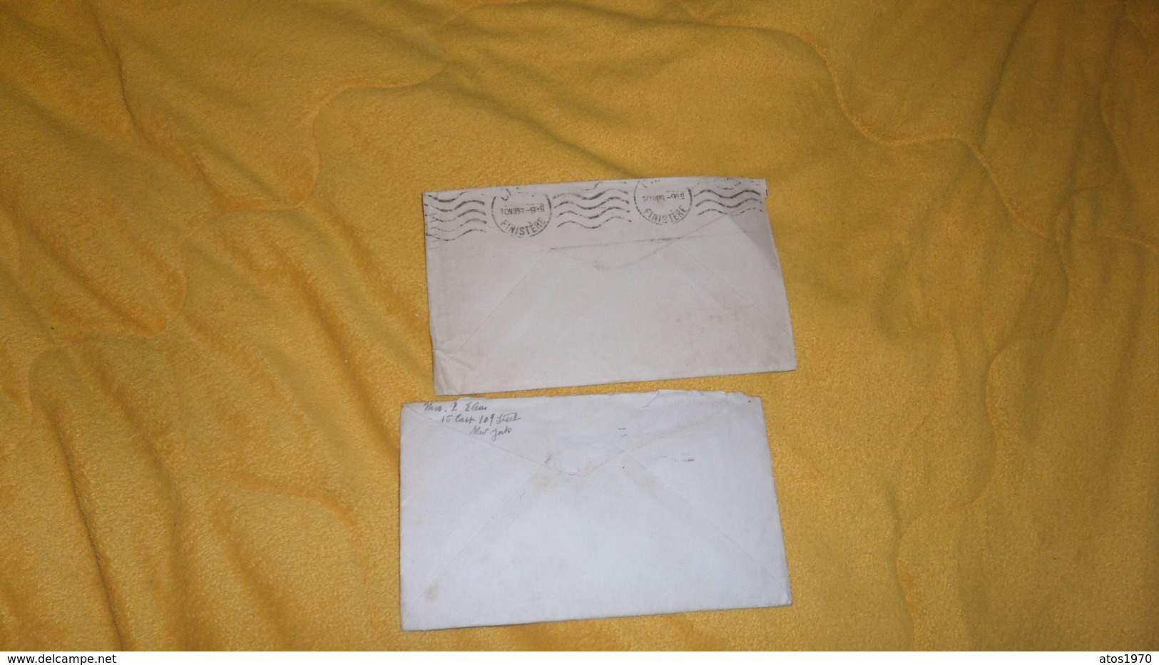 LOT DE 2 ENVELOPPES UNIQUEMENT DE 1932 ET 1939. / NEW YORK ET NEW ORLEANS A BREST ET PAR BEVILLE LE ../ CACHET + TIMBRE. - Altri & Non Classificati