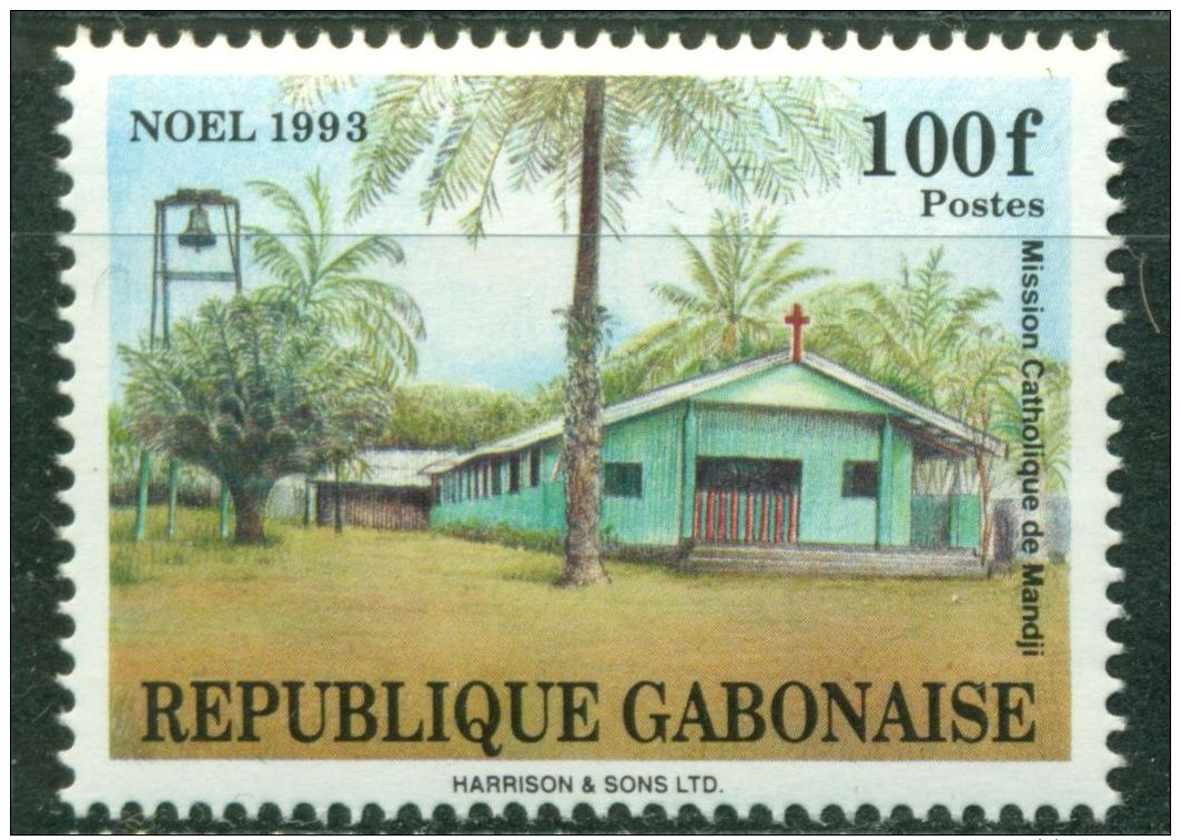 GABON 1993 CHRISMAS: CATHOLIC MISSIONER CHURCH OF MANDJI MNH M08454 - Gabon