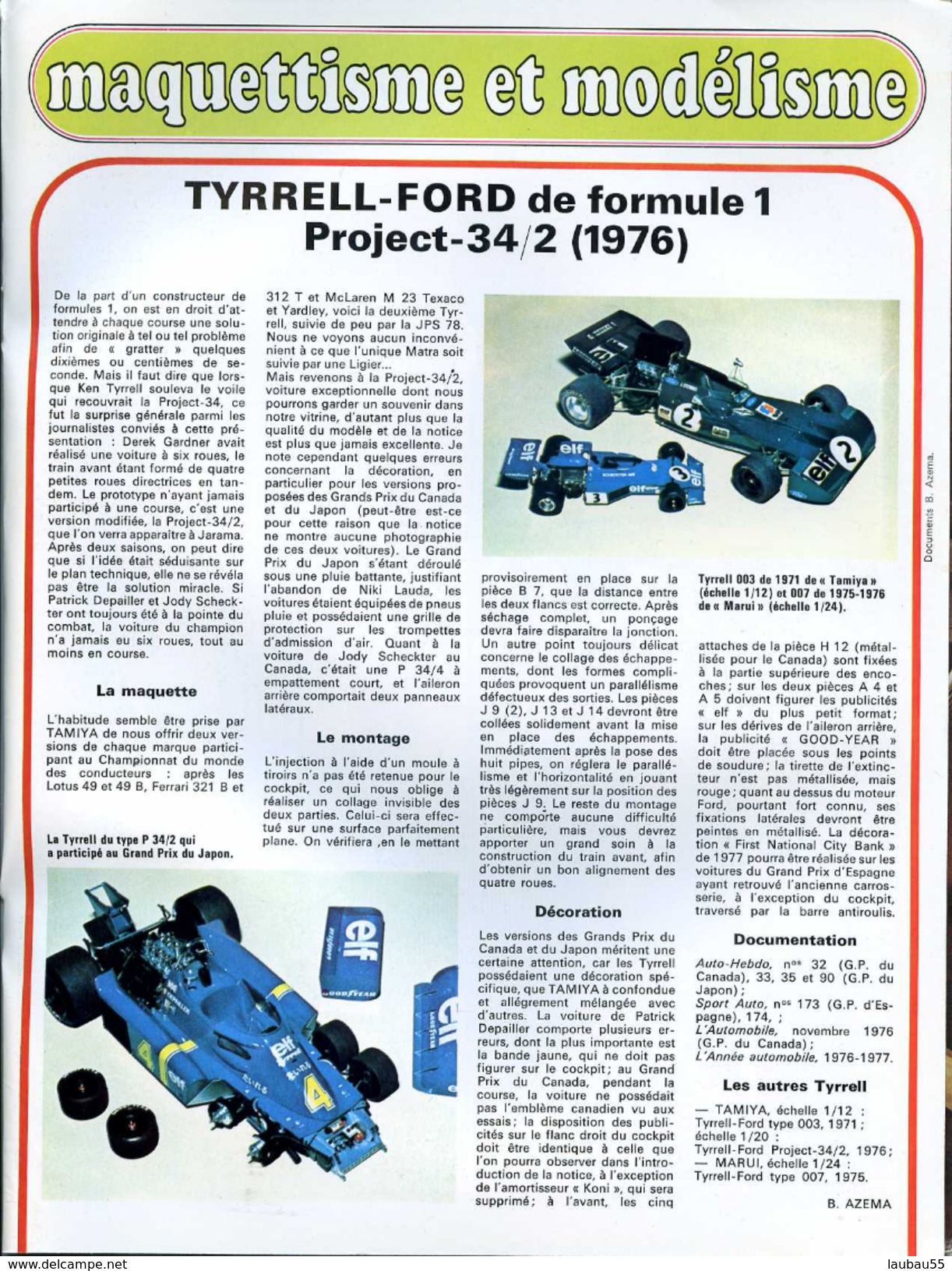 Modélisme AUTOMOBILE FORD TYRRELL FORMULE 1 PROJECT 34/2 1976 - Autres & Non Classés