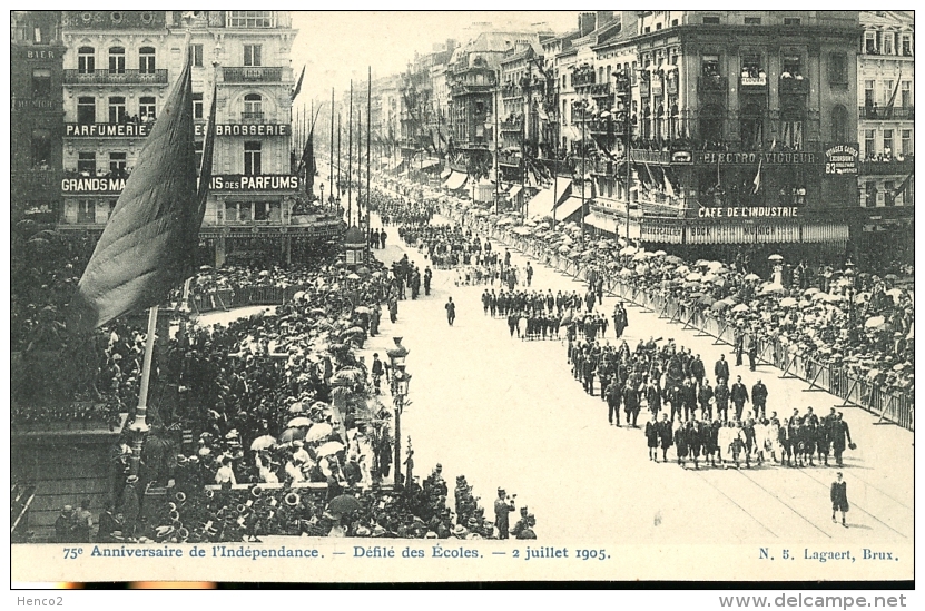 75e Anniversaire De L'Indépendance. Defilé Des Ecoles - 2 Juileet 1905 - N. 5. Lagaert (1920) - Fêtes, événements