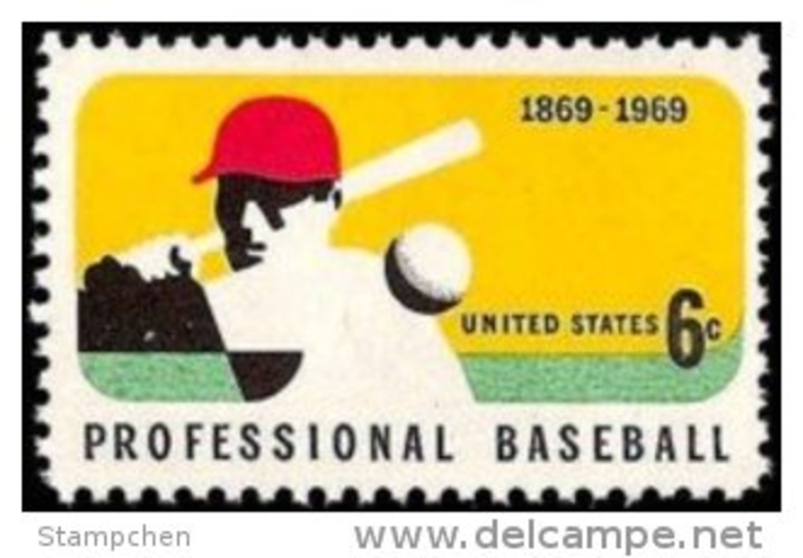 1969 USA Professional Baseball Centenary Stamp Sc#1381 Sport - Baseball