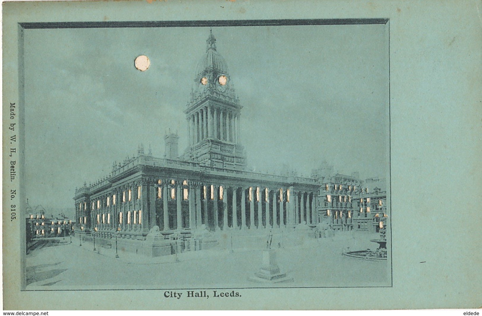 Hold To Light City Hall Leeds Carte à La Lumiere Edit W.H. Berlin No 3105 - Leeds