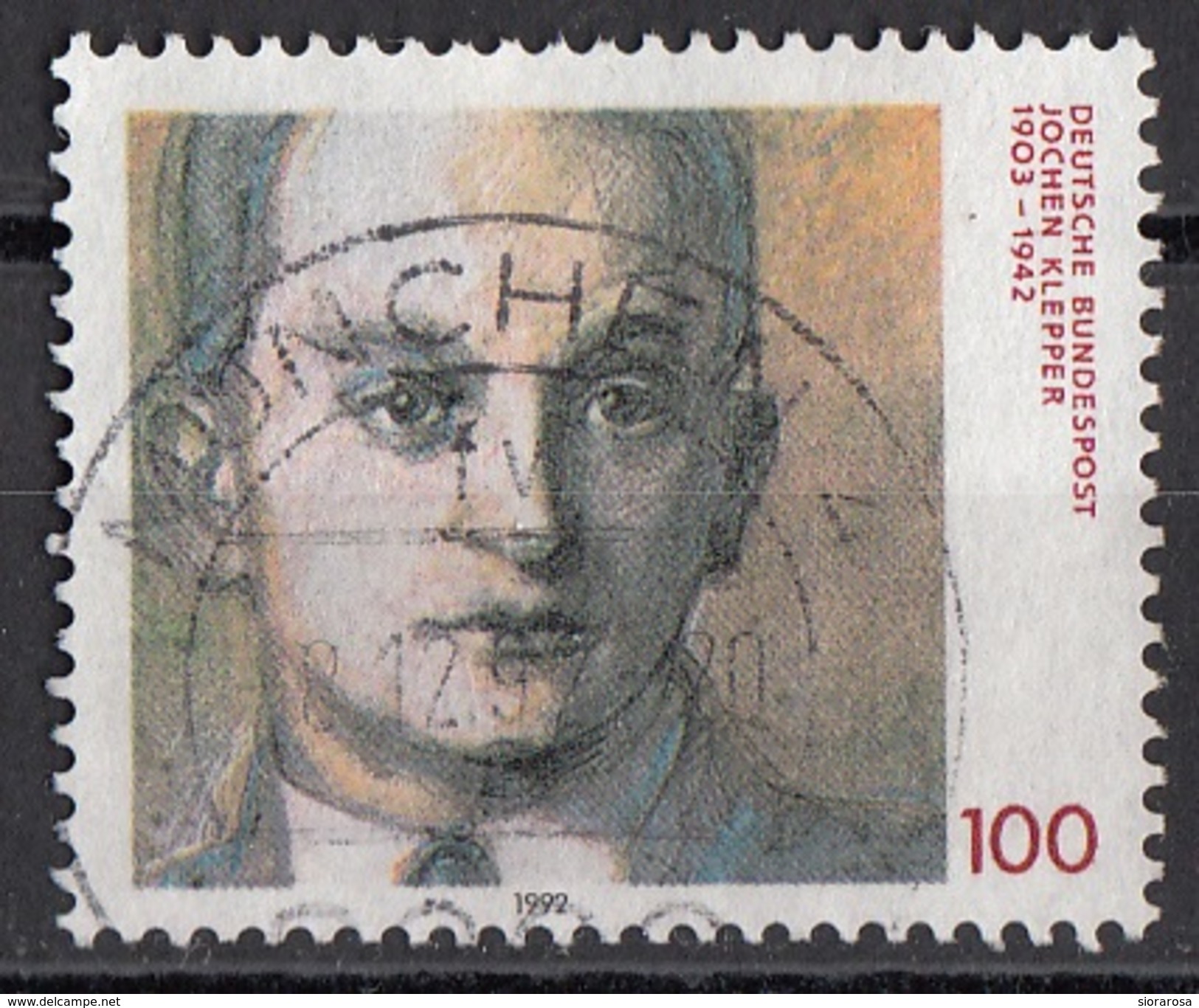 1767 Germania 1992 Jochen Klepper (1903-1942) Teologo Scrittore Poeta Viaggiato Used Bundespost Germany - Teologi