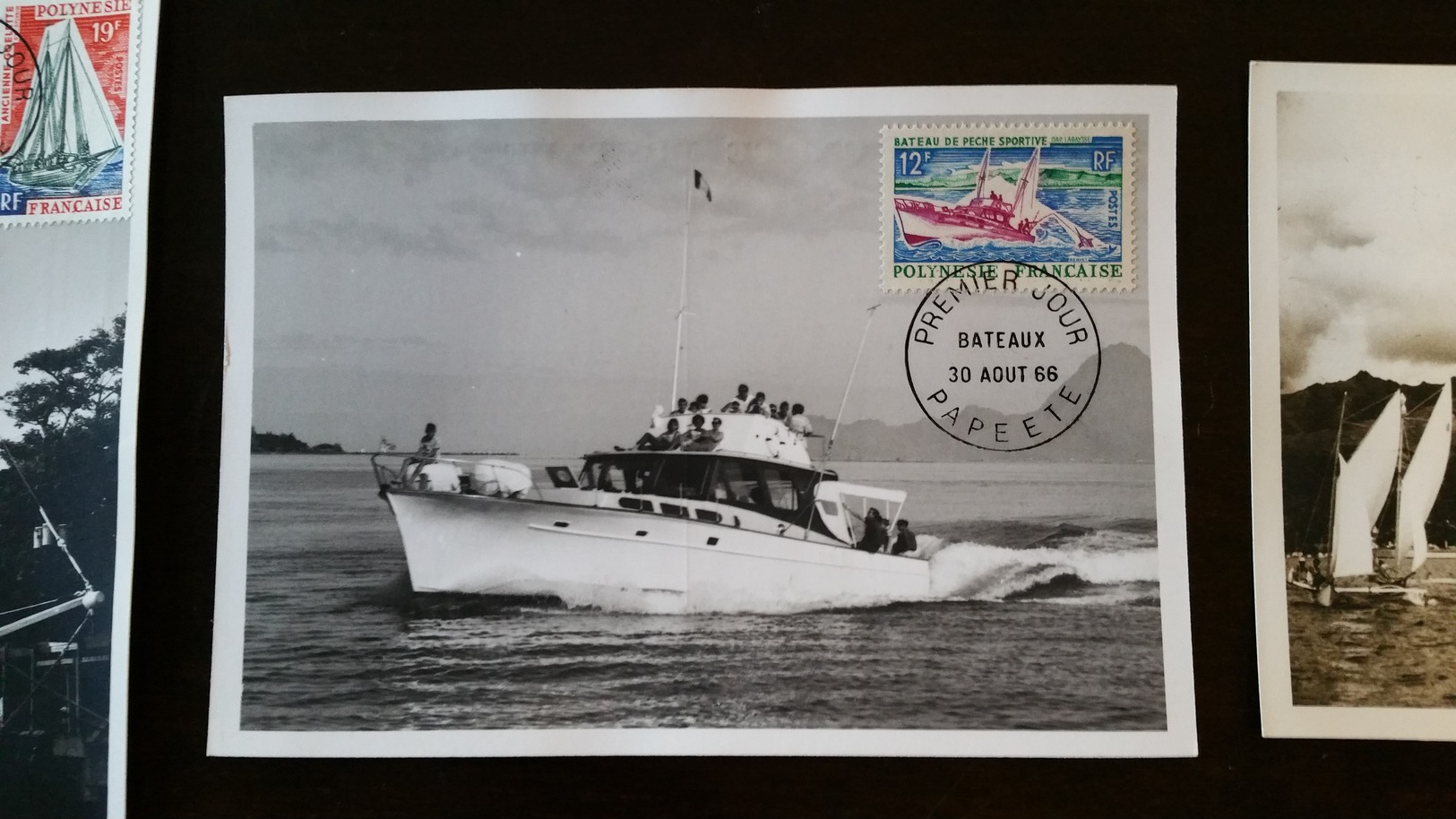 TAHITI 6 CARTES CARTE MAXIMUM CARD PREMIER JOUR PAPEETE 1966 SERIE COMPLETE BATEAUX TIRAGE LIMITE /FREE SHIPPING R