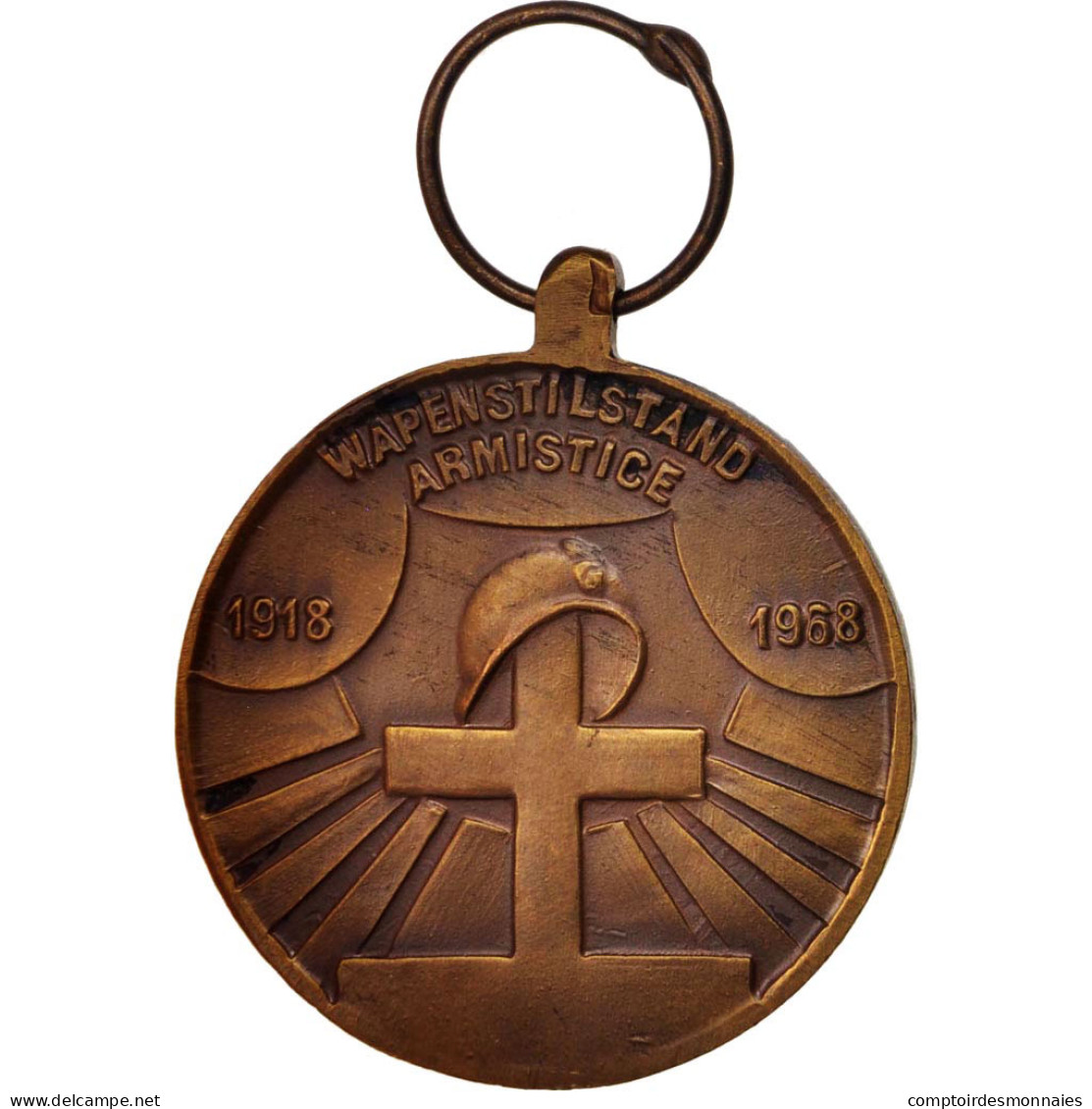 Belgique, 1918 50th Anniversary, Medal, 1968, Très Bon état, Bronze, 35.8 - Other