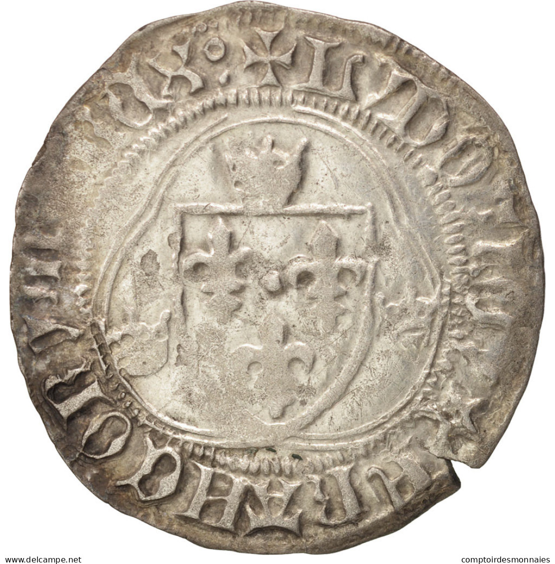 Monnaie, France, Blanc à La Couronne, Châlons-en-Champagne, TTB, Billon - 1461-1483 Louis XI Le Prudent