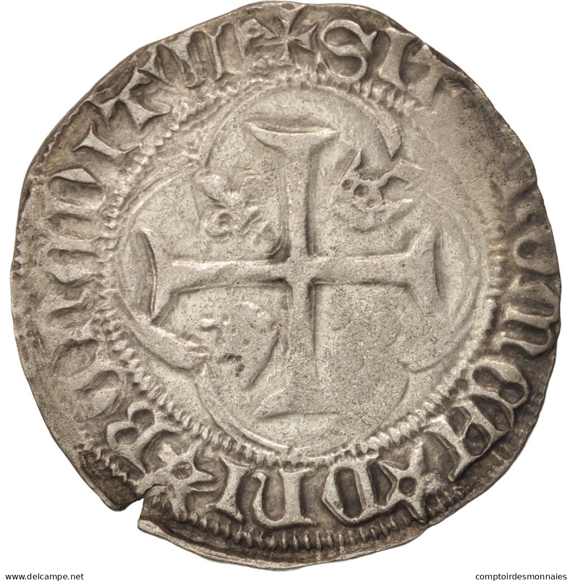 Monnaie, France, Blanc à La Couronne, Châlons-en-Champagne, TTB, Billon - 1461-1483 Louis XI Le Prudent