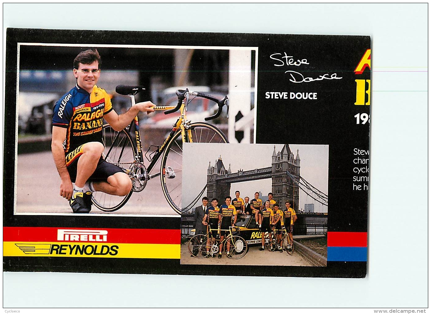 Steve DOUCE, Raleigh Banana 1988 . Attention : Bien Lire Le Descriptif ! 2 Scans. Cyclisme. En L'état - Ciclismo