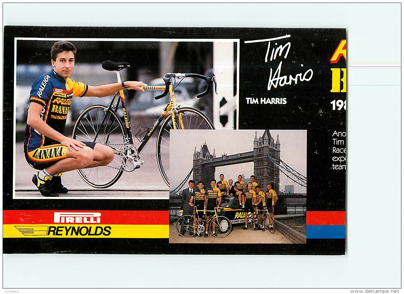 Tim HARRIS  , Raleigh Banana 1988 . Attention : Bien Lire Le Descriptif ! 2 Scans. Cyclisme. En L'état - Ciclismo