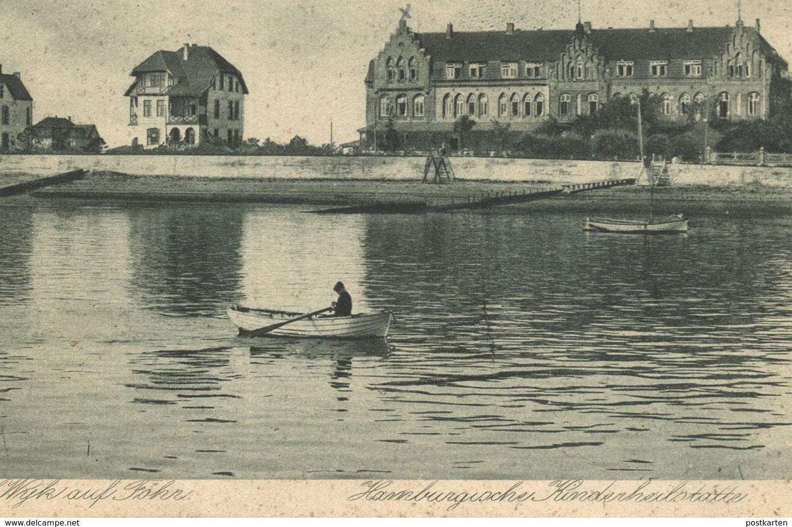 ALTE POSTKARTE NORDSEEBAD WYK AUF FÖHR HAMBURGISCHE KINDERHEILSTÄTTE Sanatorium Cpa Postcard AK Ansichtskarte - Föhr