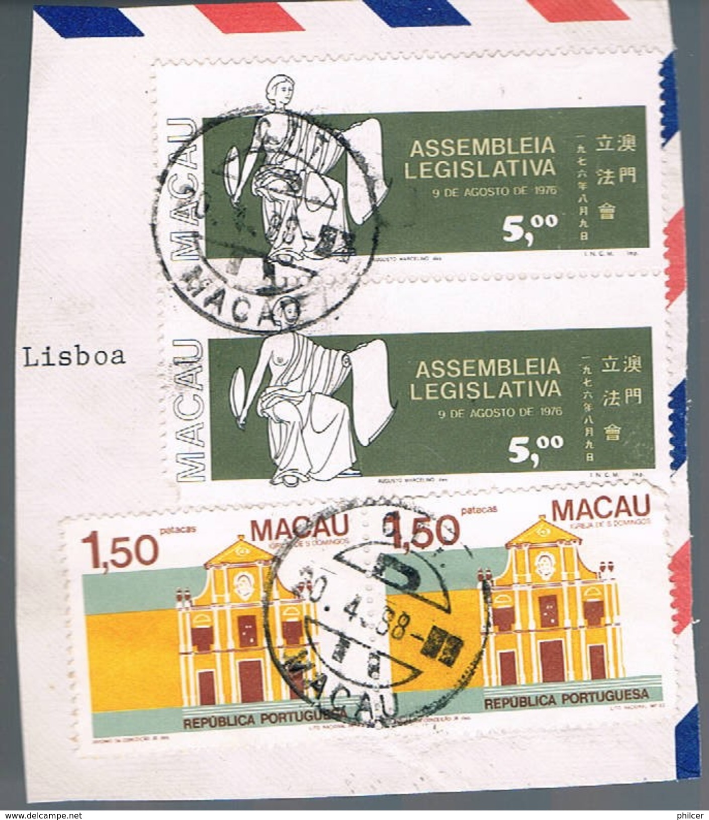 Macau, 1988, # 444, 476, Fragmento, Used - Oblitérés