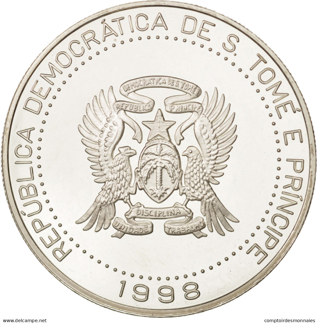 Monnaie, SAINT THOMAS & PRINCE ISLAND, 2000 Dobras, 1998, SPL+, Argent, KM:86 - Santo Tomé Y Príncipe