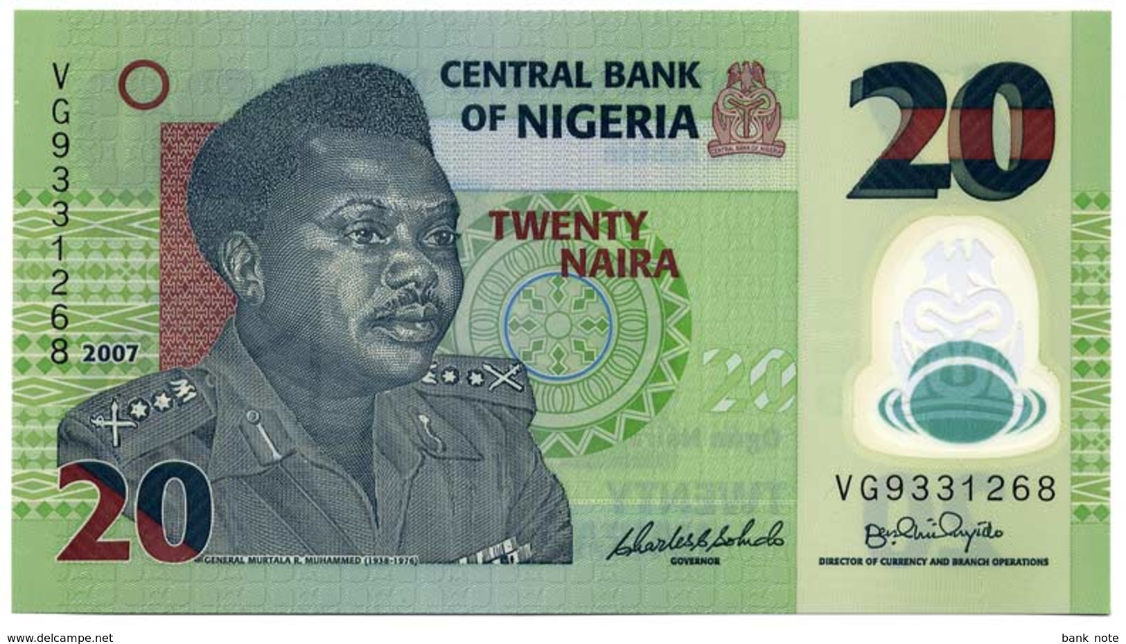 NIGERIA 20 NAIRA 2007 Pick 34b Unc - Nigeria