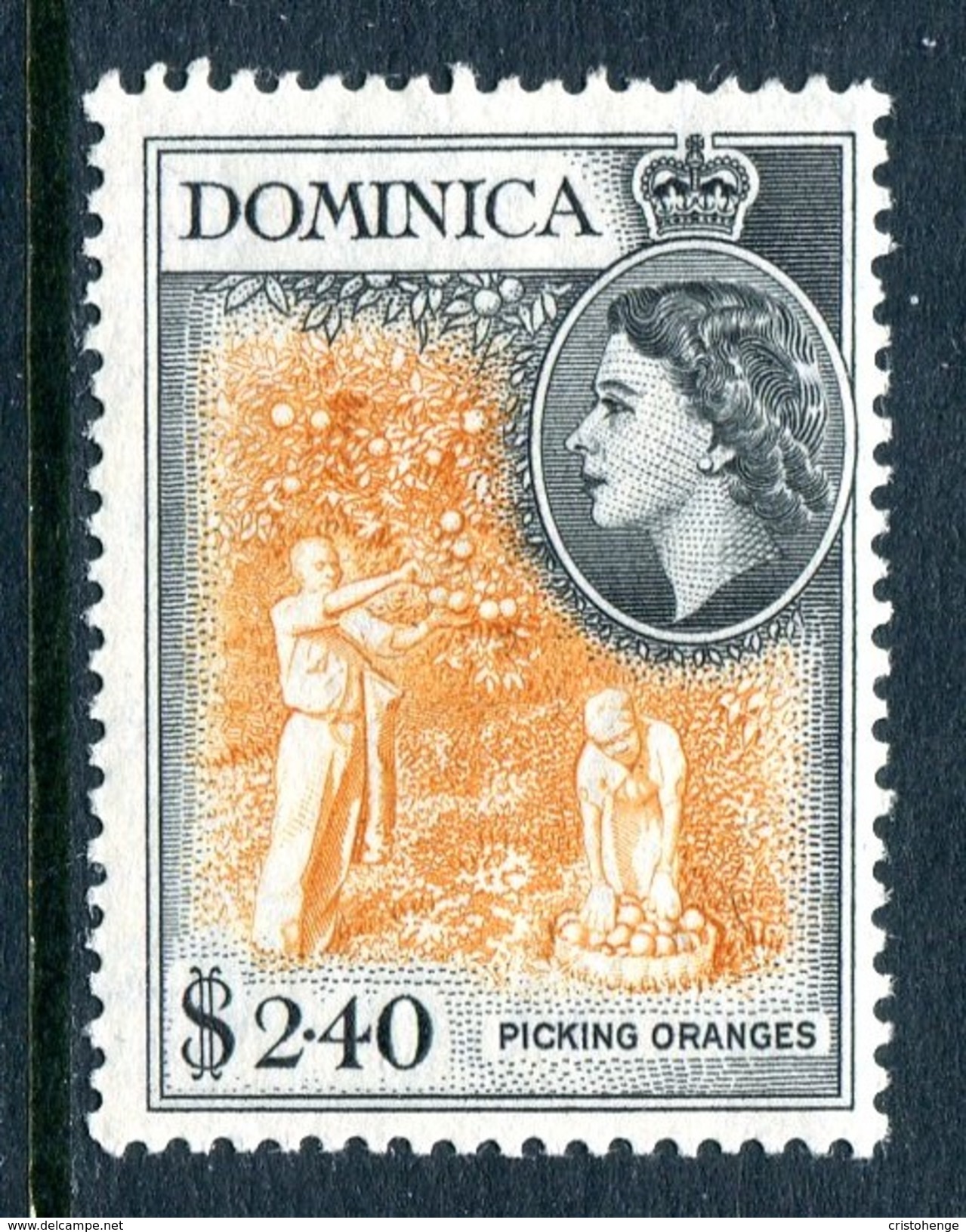 Dominica 1954-62 QEII Definitives - $2.40 Picking Oranges HM (SG 158) - Dominica (...-1978)