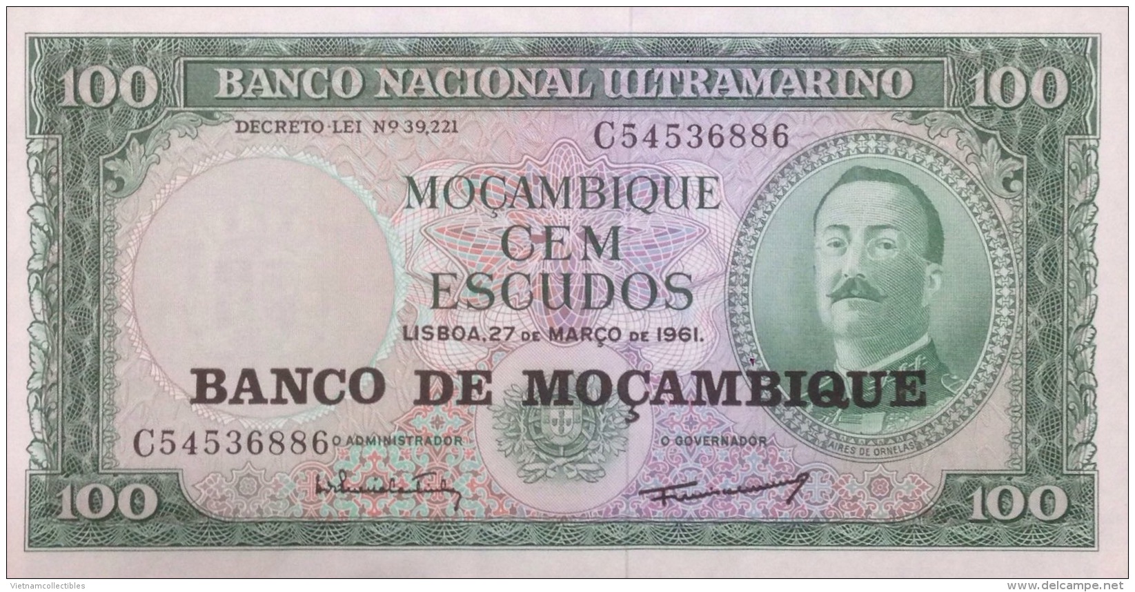 Mozambique UNC 100 Escudos Banknote 1961 (1976) - P-117 - Mozambique