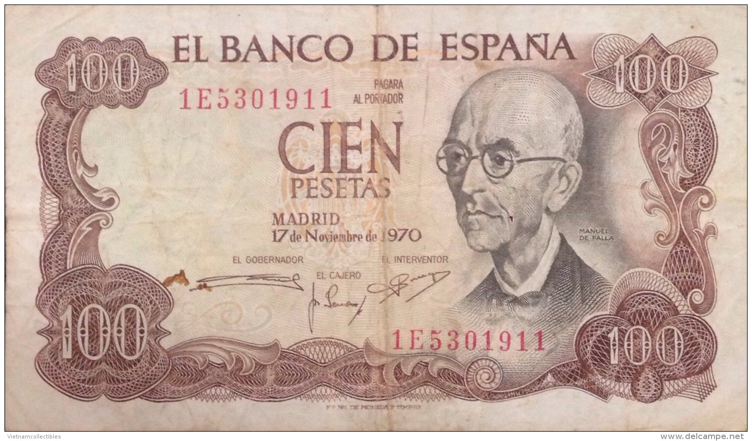 Espagne SPAIN 100 PESETAS VF Banknote 1970 - 100 Peseten