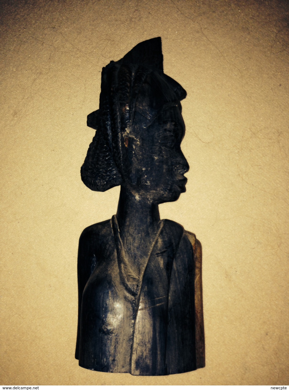 Statue Buste Africain Afrique Bois - Art Africain