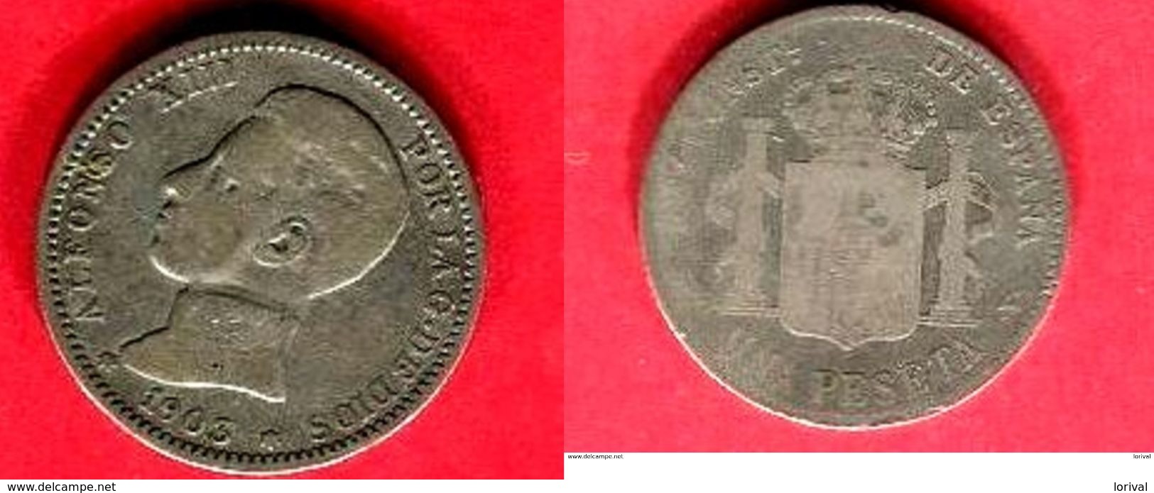 1 PESETA 1903   ( KM 94 ) TB 3,5 - Sammlungen