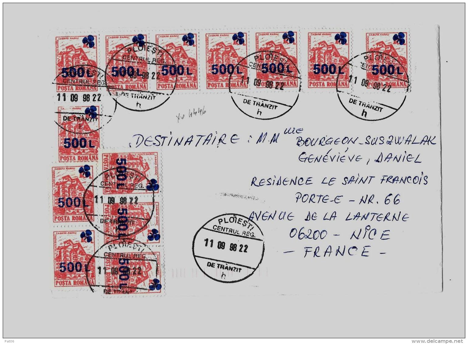 ROUMANIE &laquo; PLOIESTI &raquo;LSE &ndash; Affrancht. &laquo; FRANCE &raquo; à 6500 LeiYv.N°4446 Bde 5 + Bde 3 + Paire - Postmark Collection