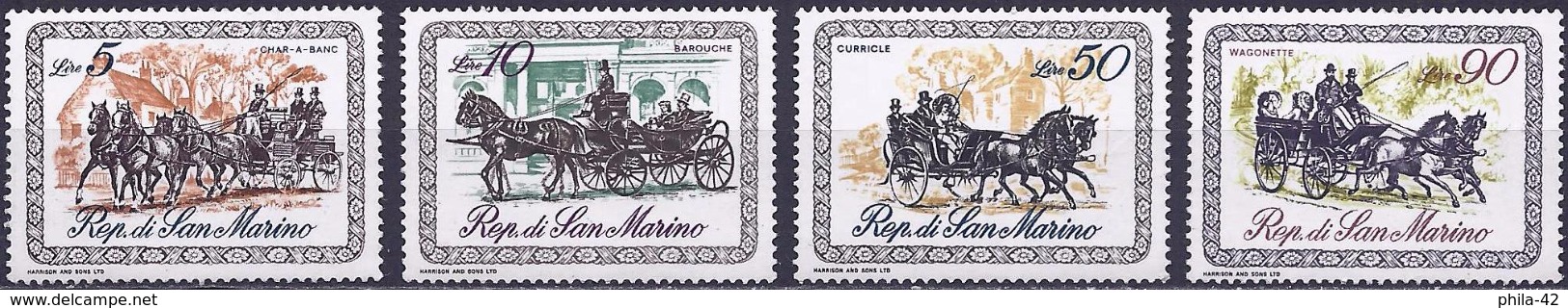 San Marino 1969 - Stagecoaches ( Mi 929... - YT 736... ) MNH*** - Diligences