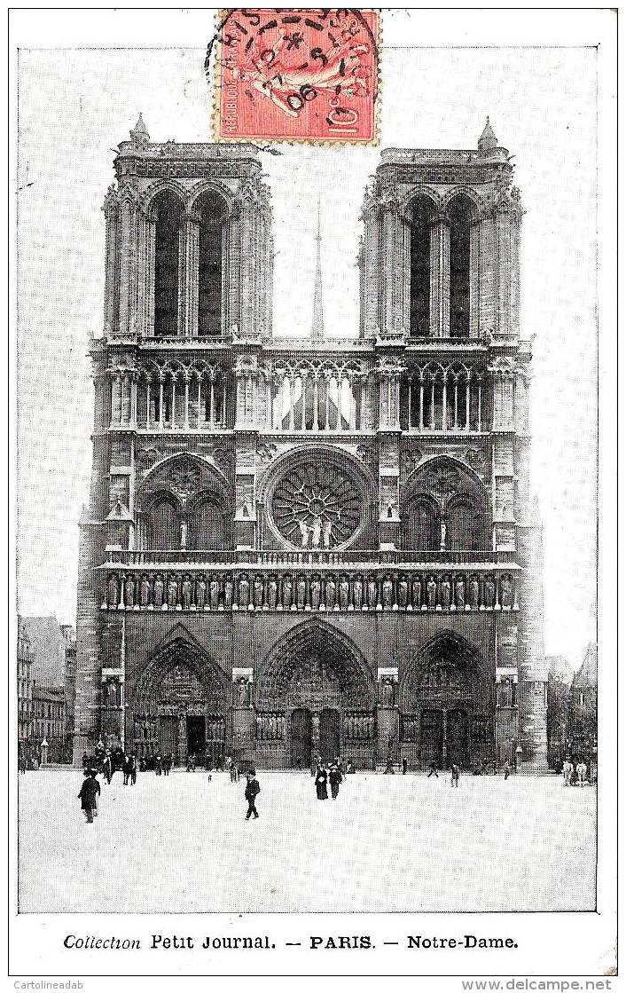 [DC3640] CPA - FRANCIA - PARIS - COLLECTION PETIT JOURNAL - NOTRE DAME - Viaggiata 1906 - Old Postcard - Notre Dame De Paris