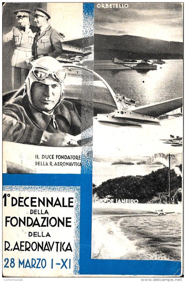 [DC3698] CPA - MILITARI SOLDATI MILIZIA VENTENNIO FASCIO 1°DECENNALE DELLA FONDAZIONE R.AERONAUTICA - NV - Old Postcard - Manovre