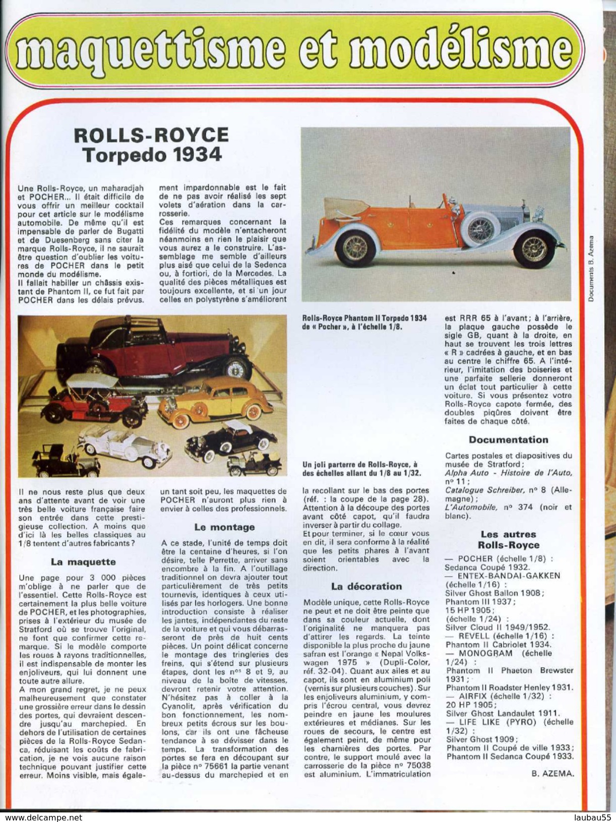 Modélisme AUTOMOBILE ROLLS ROYCE TORPEDO 1934 - Autres & Non Classés