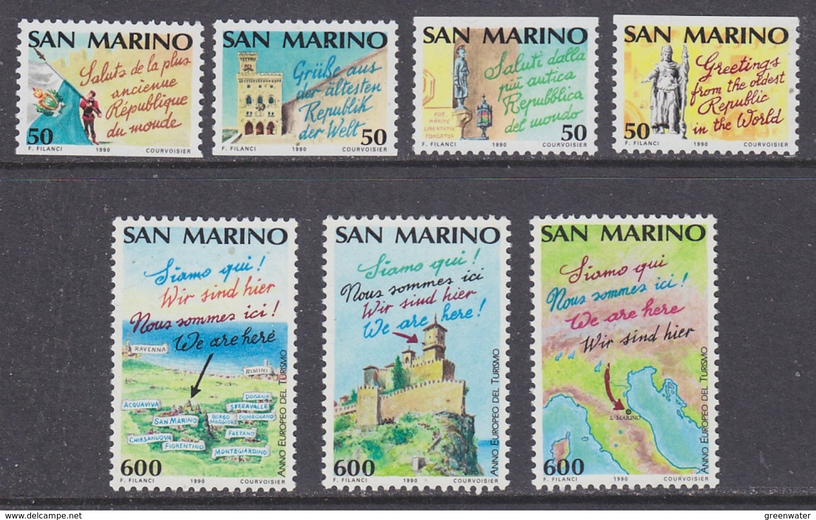 San Marino 1990 European Tourism Year 7v ** Mnh (34117A) - Markenheftchen