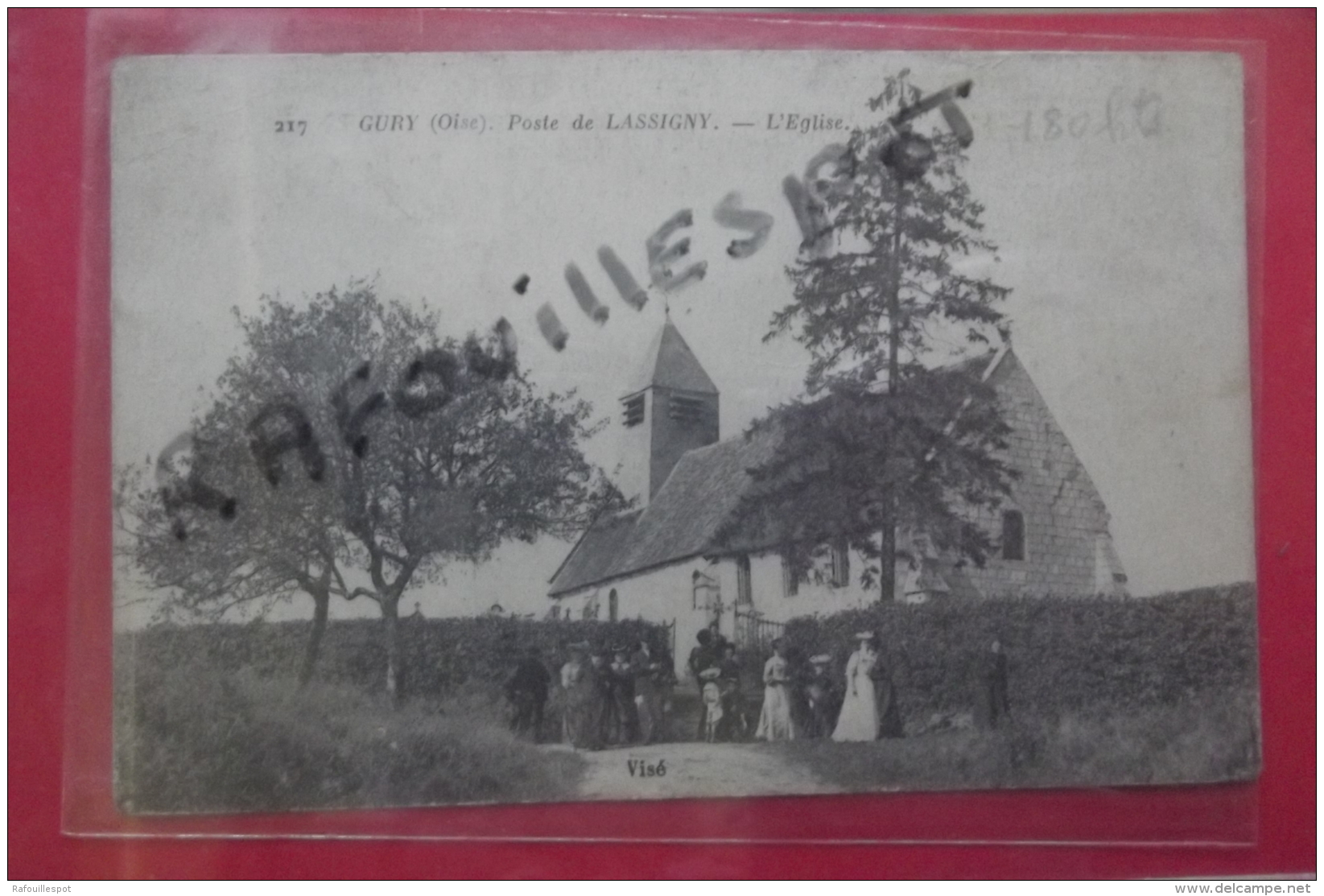 Cp Gury  Poste De Lassigny  L'eglise Animé N 217 - Lassigny