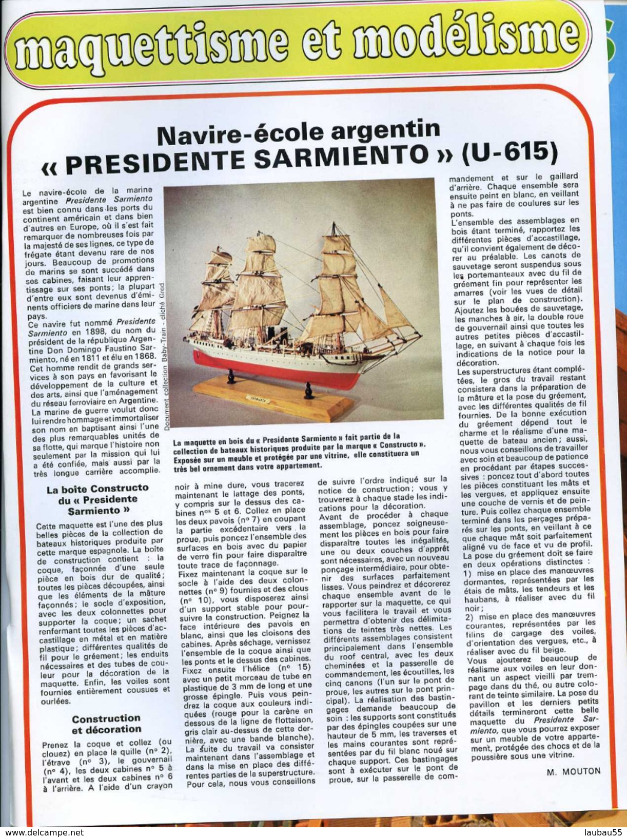 Modélisme NAVAL LE PRESIDENT SARMIENTO NAVIRE ECOLE ARGENTIN - Autres & Non Classés