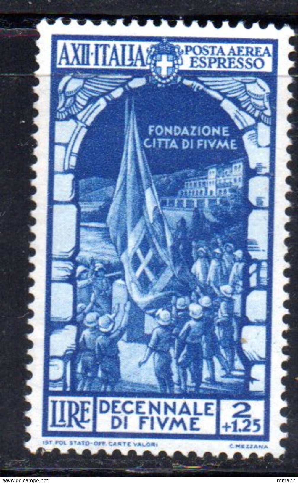 T2232 - REGNO 1934 , Posta Aerea Sassone N. 66 *** MNH Fiume - Nuovi