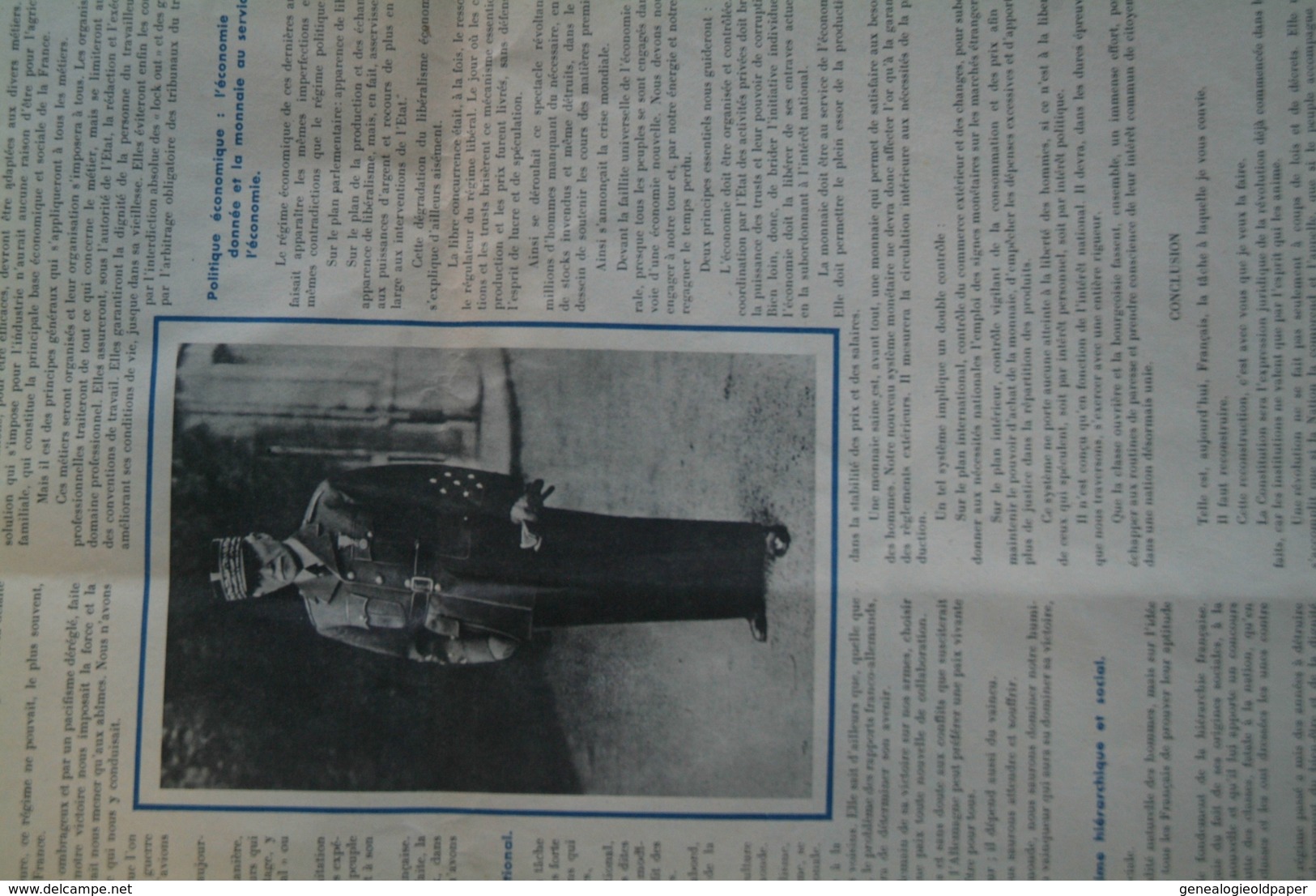 GUERRE 1939-1945- MILITARIA- RARE  AFFICHE ORIGINALE MESSAGE DU CHEF DE L' ETAT FRANCAIS -PHILIPPE PETAIN - Affiches