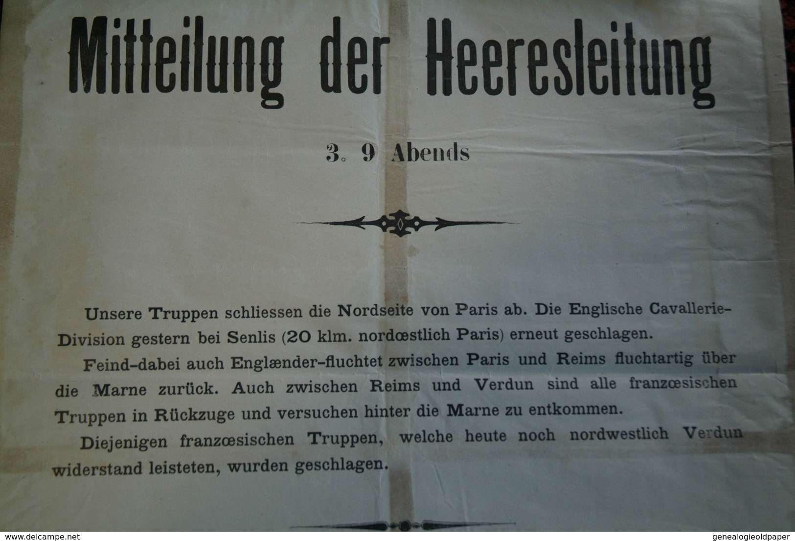 GUERRE 1914-1918- MILITARIA- RARE DOUBLE  AFFICHE ORIGINALE  SAINT DIE 1914- SENLIS- REIMS-VERDUN-SAMOSTYC TYSCHOWYC- - Plakate