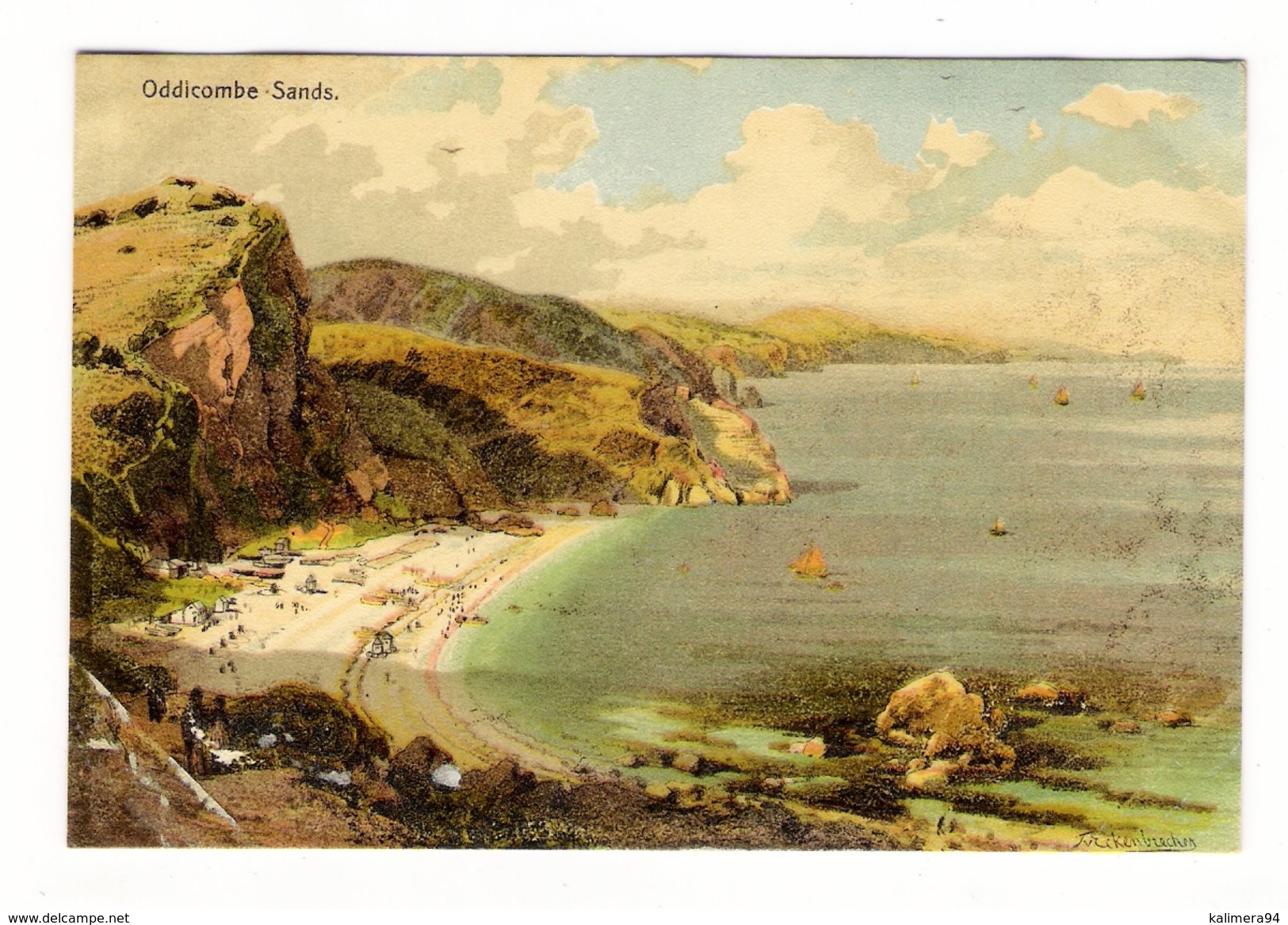 ANGLETERRE  /  ODDICOMBE  SANDS  ( Cornouailles ) / Tableau De Karl Paul Themistokles Von ECKENBRECHER / CPA  PRECURSEUR - Scilly Isles