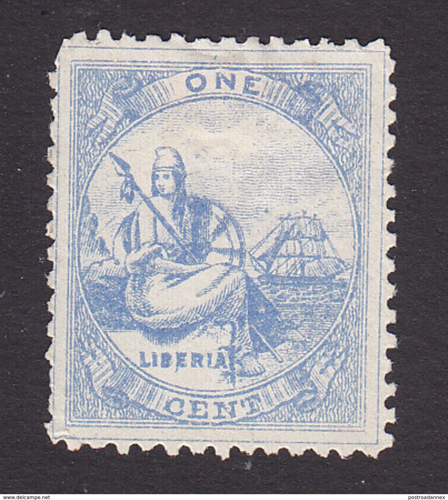 Liberia, Scott #16, Mint No Gum, Liberia, Issued 1880 - Liberia