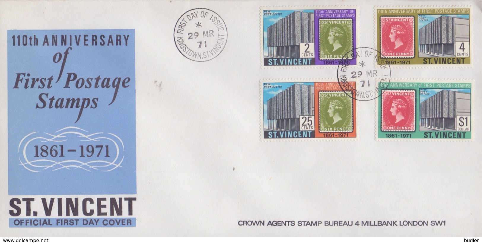 St. VINCENT :1966: Y.226-27 On FDC : Queen ELISABETH,Prince PHILIP,ROYAL VISIT,CROWN,HERALDRY, - St.Vincent (...-1979)