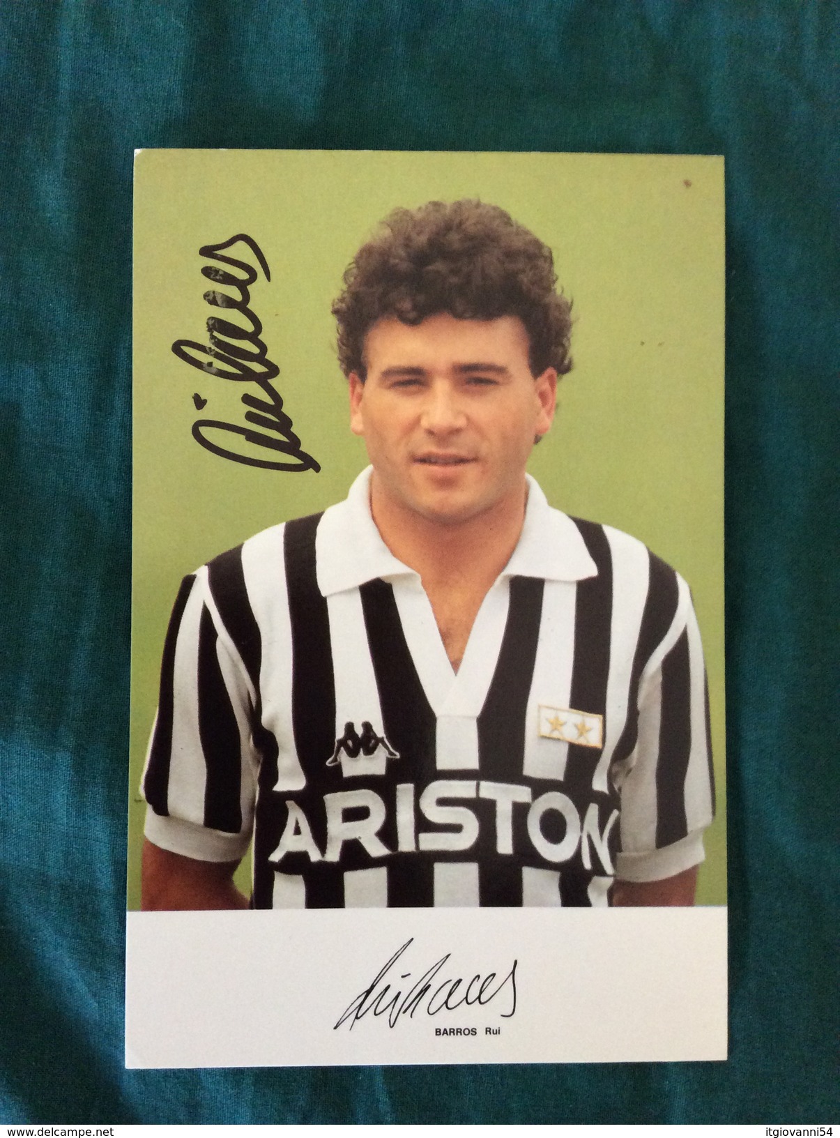 Fotografia Allegata A Hurrà Juventus Anni '80/90 Di Rui Barros Della Juventus Con Autografo Originale - Fútbol