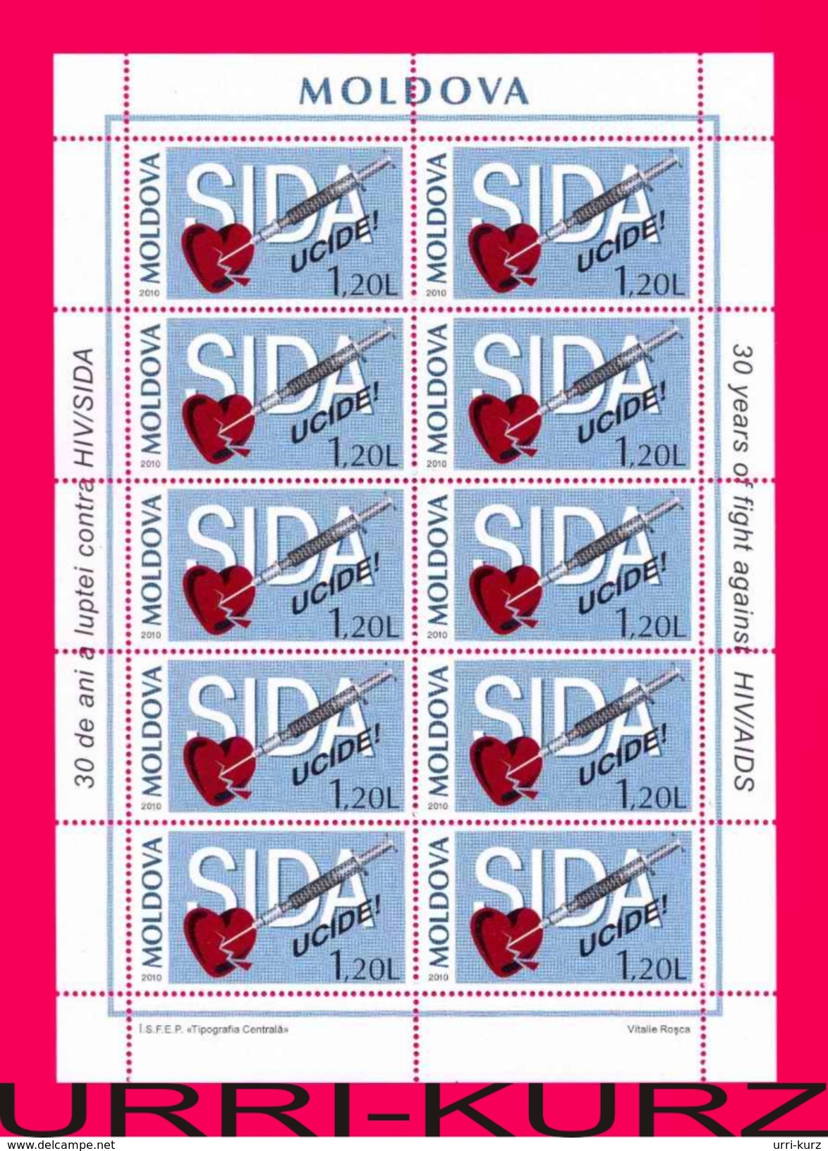 MOLDOVA 2010 Medicine Health Struggle Against AIDS Disease 30th Anniversary Sheetlet Mi Klb.708 MNH - Medicine