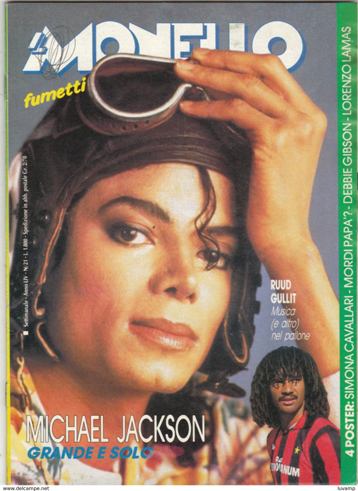 M. JACKSON  Copertina IL MONELLO - N   21  Del 27 Maggio 1988   (41010) - Premières éditions