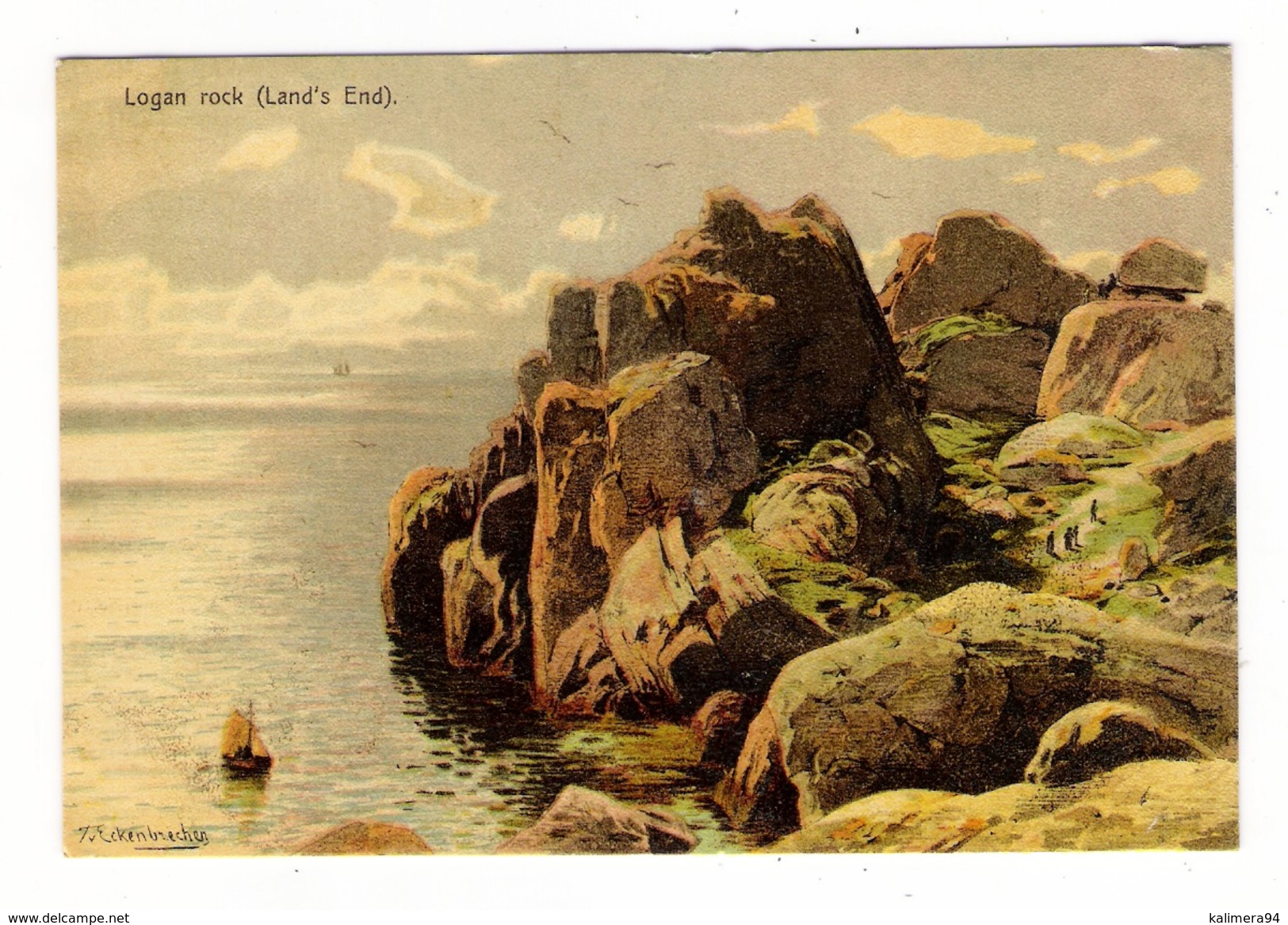 ANGLETERRE  /  LOGAN  ROCK  (  LAND' S  END  ) /  Tableau De Karl Paul Themistokles Von ECKENBRECHER - Land's End