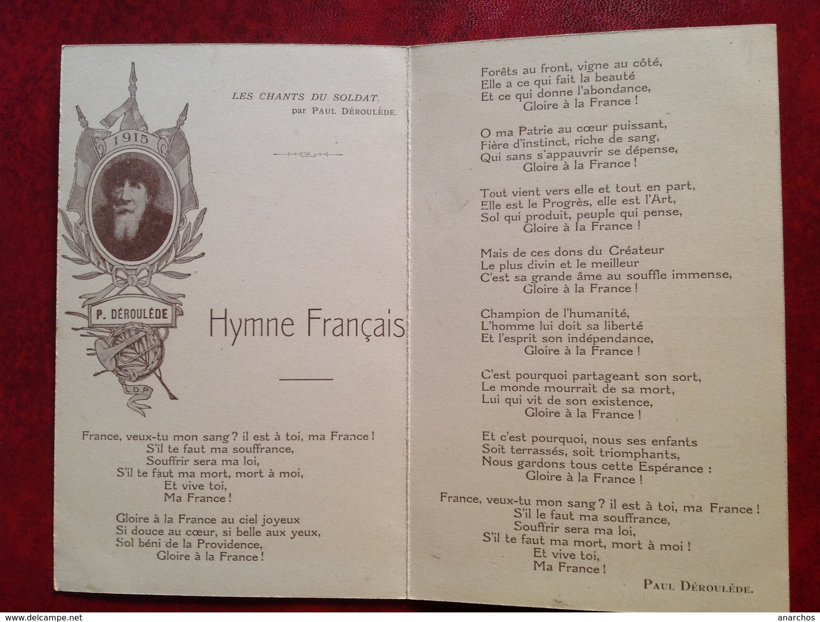 WWI Regamey Paul Déroulède Les Chants Du Soldat Hymne Français - Musique Et Musiciens