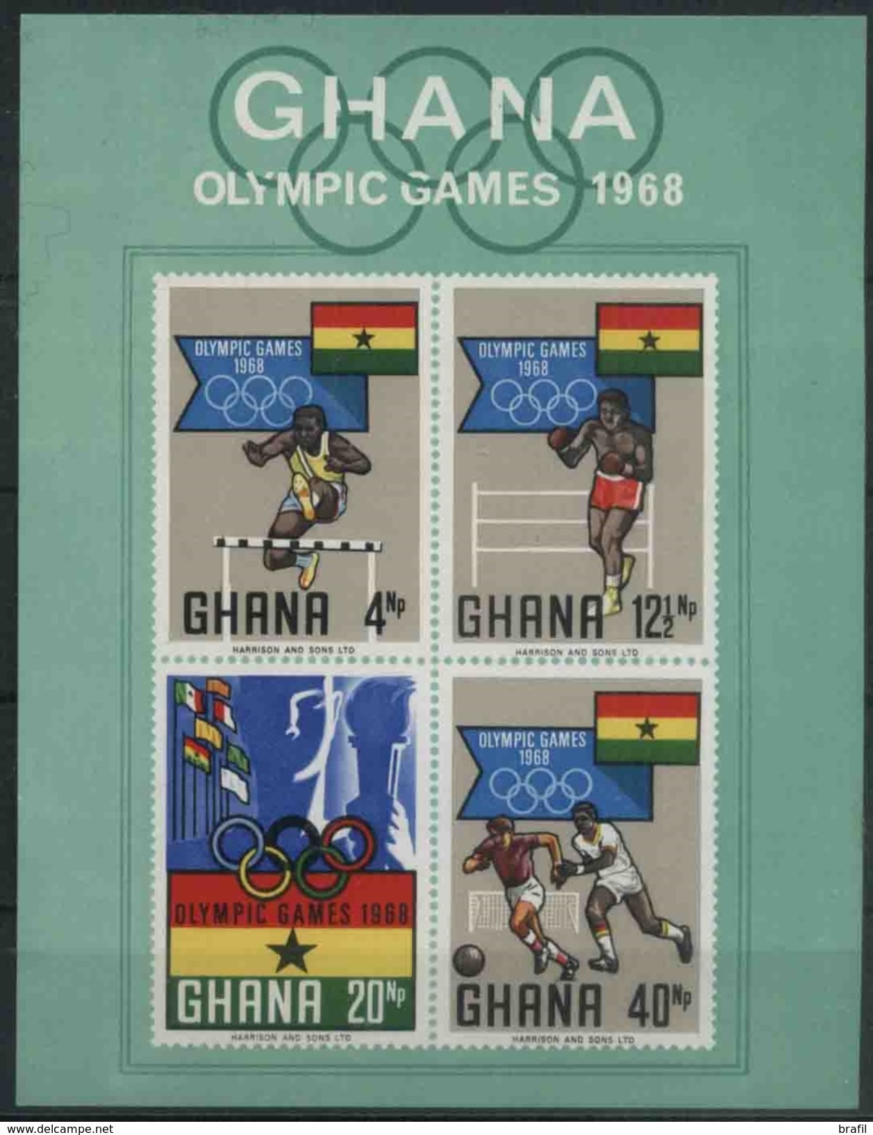 1969 Ghana, Olimpiadi Del Messico  , Foglietto Nuovo (**) - Ghana (1957-...)