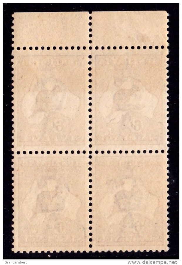 Australia 1923 Kangaroo 6d Chestnut 3rd Wmk Block Of 4, 3MNH, 1MVLH - Nuovi